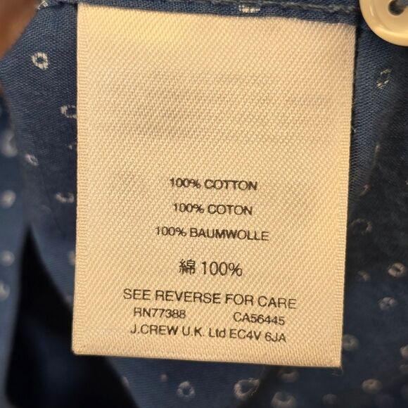J. Crew Men's Blue Circle Print Casual Button Down Short Sleeve Shirt L - Picture 12 of 15